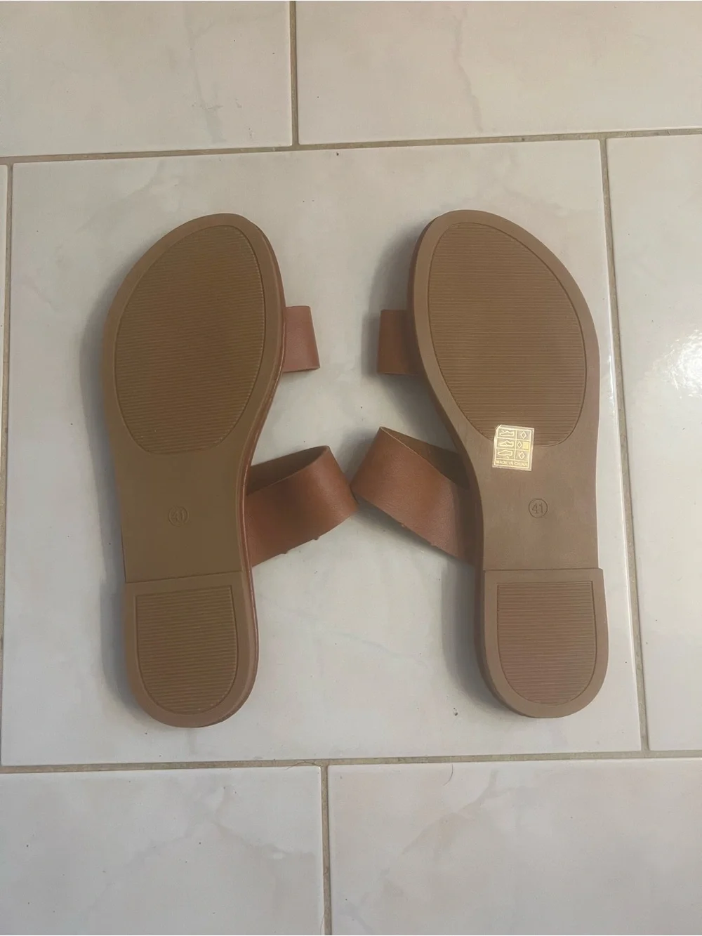 Women’s Brown Double-Strap Slide Flat Sandals